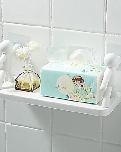 DECORHUB Plastic Wall Shelf (Number of Shelves - 2, White)