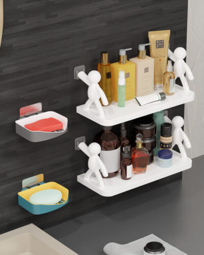 DECORHUB Plastic Wall Shelf (Number of Shelves - 2, White)