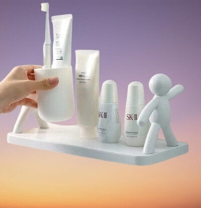 DECORHUB Plastic Wall Shelf (Number of Shelves - 2, White)