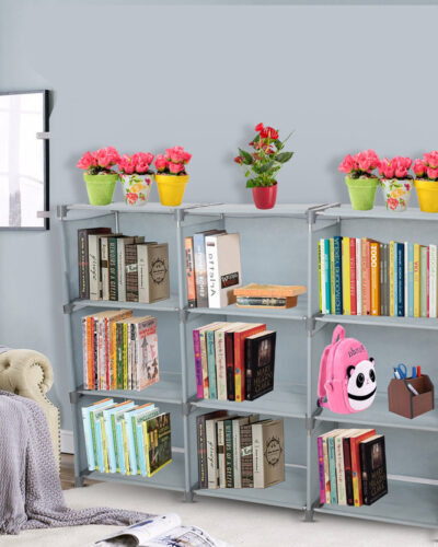 Flipkart Perfect Homes Studio Metal Open Book Shelf (Finish Color - Dark Grey, DIY(Do-It-Yourself))