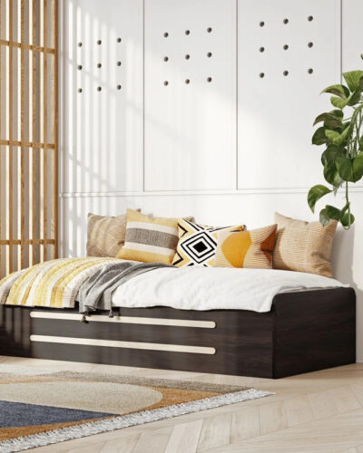 Wakefit Engineered Wood Double Box Bed (Finish Color - Columbian Walnut, Delivery Condition - Knock Down)