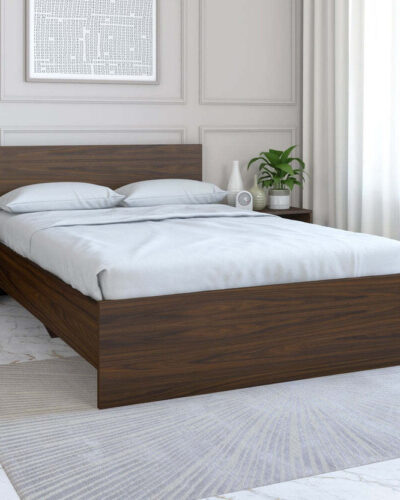 Nilkamal Arthur Engineered Wood Double Bed (Finish Color - Brown, Delivery Condition - Knock Down)