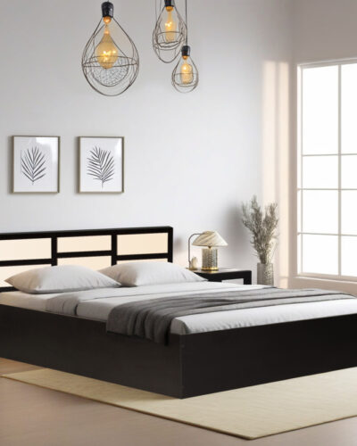 Trevi Nirvana Engineered Wood Queen Bed (Finish Color - Wenge, Delivery Condition - Knock Down)