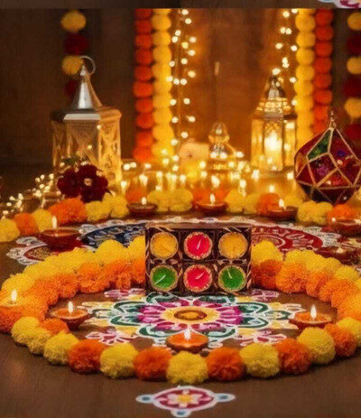 FABSTORE Multi Colour Diwali Diya Set Pack of 6 Perfect for Home Decoration & Gifting Candle (Multicolor, Pack of 6)