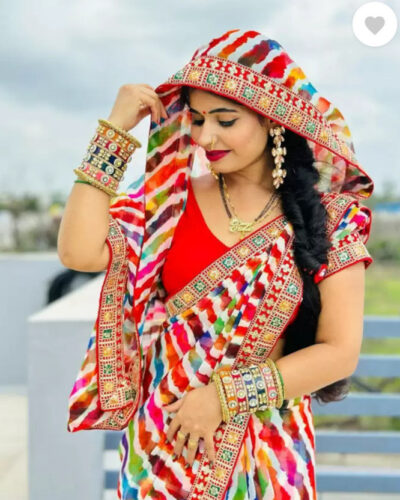 Dyed, Blocked Printed, Ombre, Embellished Bollywood Georgette Saree (Multicolor)