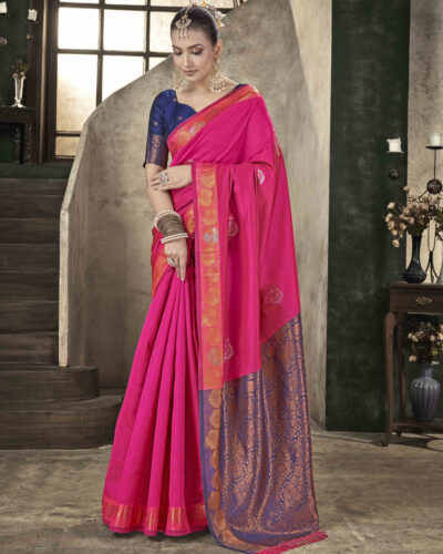 Woven Banarasi Pure Silk, Art Silk Saree (Pink)