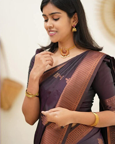 Woven Bollywood Jacquard Saree (Purple)