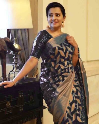Self Design Banarasi Art Silk Saree (Black)