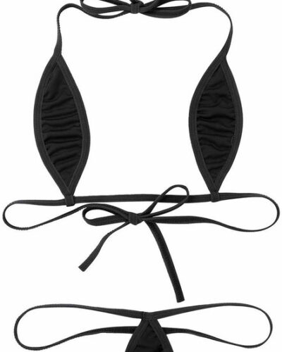 Bra & Panty Set Solid Black Lingerie Set