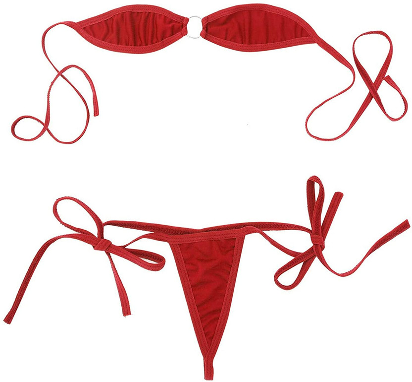 Bra & Panty Set Solid Red Lingerie Set