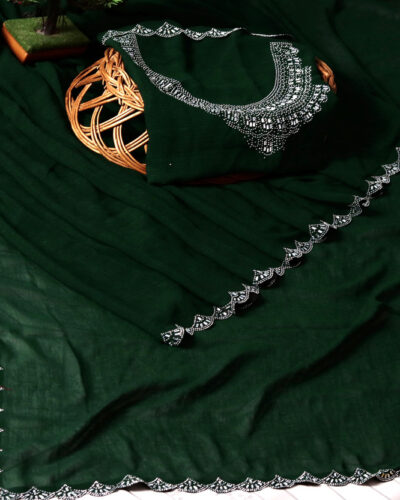 Embellished Bollywood Georgette Saree (Green)