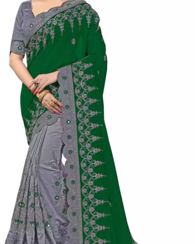 Embroidered Bollywood Georgette Saree (Green)