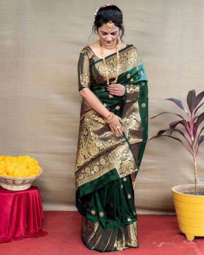 Self Design Banarasi Cotton Silk, Jacquard Saree (Multicolor)