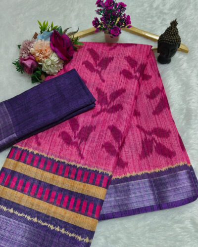 Woven Kanjivaram Pure Cotton, Cotton Linen Saree (Pink)