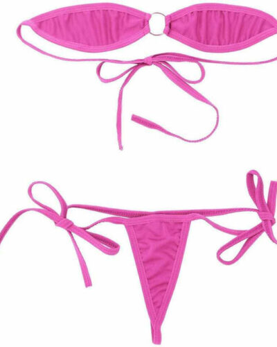 Bra & Panty Set Self Design Pink Lingerie Set
