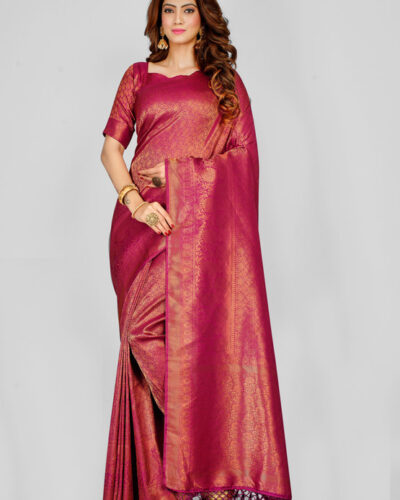 Woven Banarasi Nylon Saree (Multicolor)