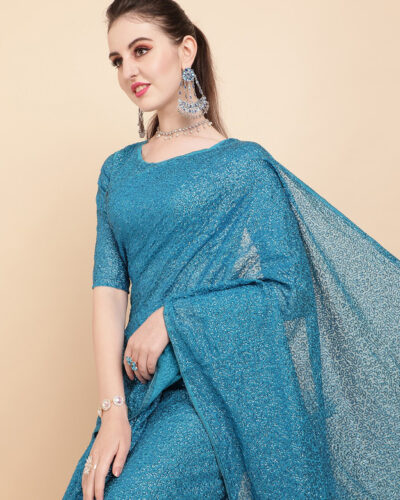 Embellished Bollywood Georgette Saree (Light Blue)