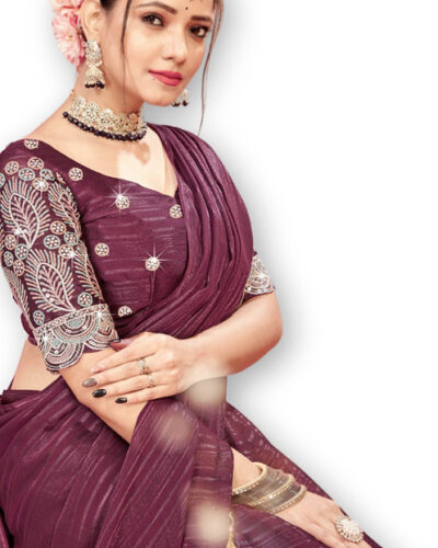 Printed Bollywood Art Silk Saree (Maroon)