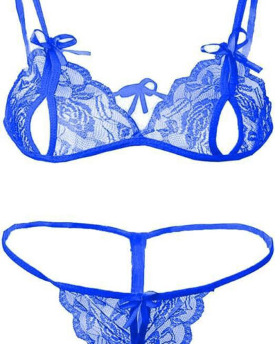 Babydoll Set Embroidered Blue Lingerie Set