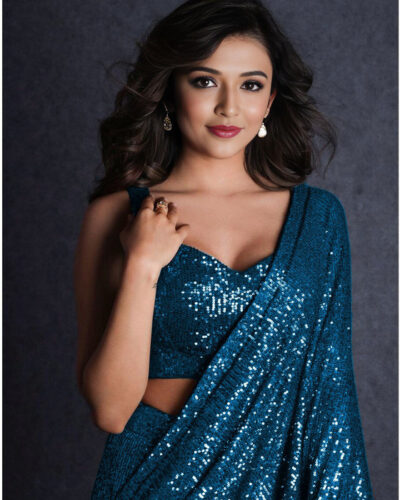 Embellished Bollywood Georgette Saree (Light Blue)