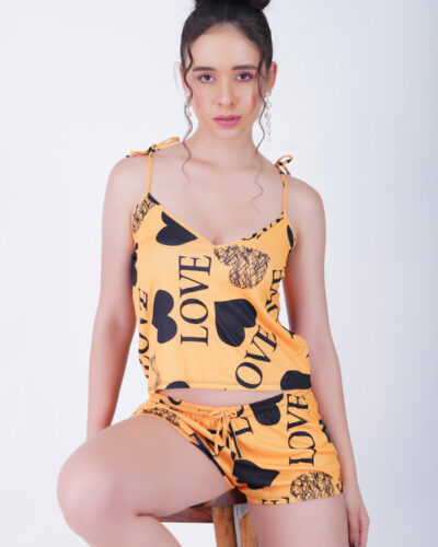 Printed Women Bikini Yellow Swimsuit