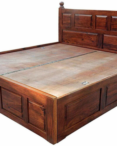 Divine Arts Sheesham Size Double with Storage for Living Room Solid Wood King Box Bed (Finish Color - Brown, Delivery Condition - DIY(Do-It-Yourself))