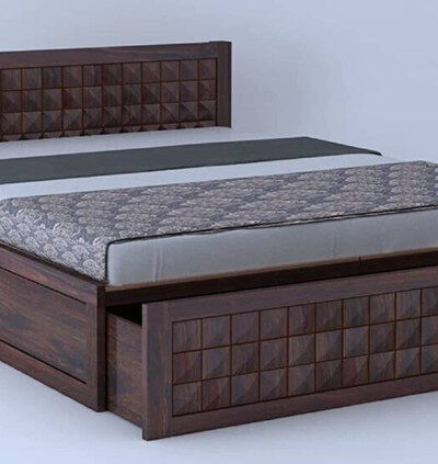 Shree Jeen Mata Enterprises Solid Sheesham Wood King Size Drawer Bed With Storage For Bed Room/ Kids Room | Solid Wood King Box, Drawer Bed (Finish Color - Walnut, Delivery Condition - DIY(Do-It-Yourself))