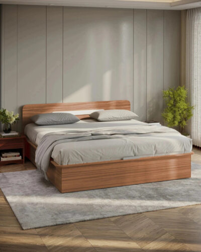 Godrej Interio Juno Engineered Wood King Box Bed (Finish Color - Brown, Delivery Condition - Knock Down)