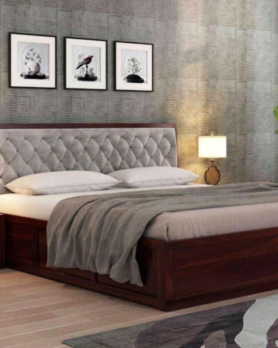 Flipkart Perfect Homes Bed with Storage | Wooden Double Bed Cot Bed with Box Storage Solid Wood King Box Bed (Finish Color - Walnut, Delivery Condition - DIY(Do-It-Yourself))