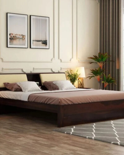 Flipkart Perfect Homes Sheesham ( Rosewood ) Solid Wood King Bed (Finish Color - Walnut Finish, Delivery Condition - DIY(Do-It-Yourself))