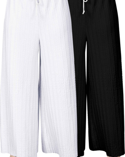 Pack of 2 Women Comfort Fit Multicolor Lycra Blend Trousers