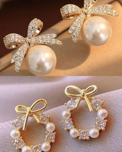Korean s s For Girls | Women s | s Set Pearl, Diamond Alloy Stud Earring