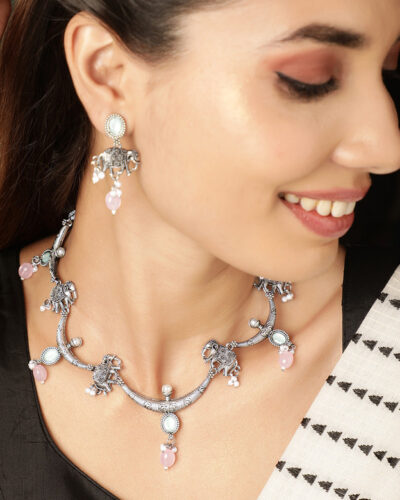 Alloy Silver Silver Jewel Set (Pack of 1)