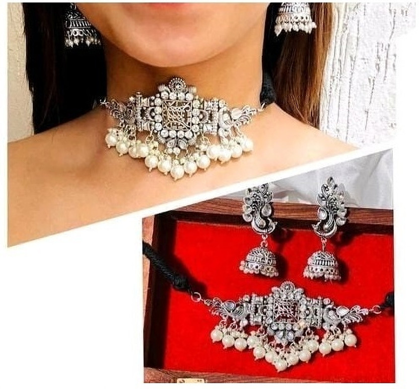 Alloy Silver Silver Jewel Set (Pack of 1)