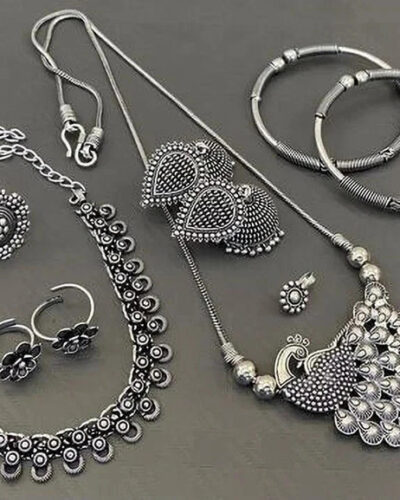 Oxidised Silver Silver Silver Jewel Set (Pack of 2)