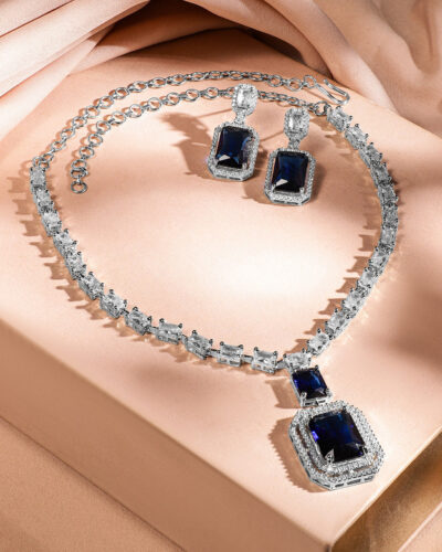 Brass Rhodium Silver Jewel Set (Pack of 2)