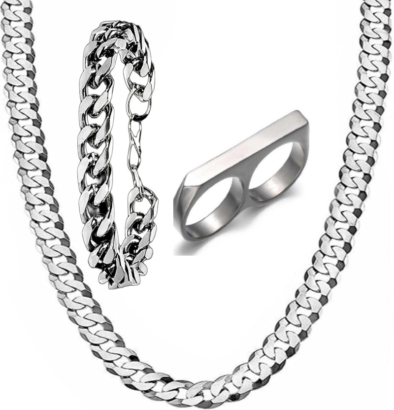 Brass Silver Silver Jewel Set (Pack of 3)