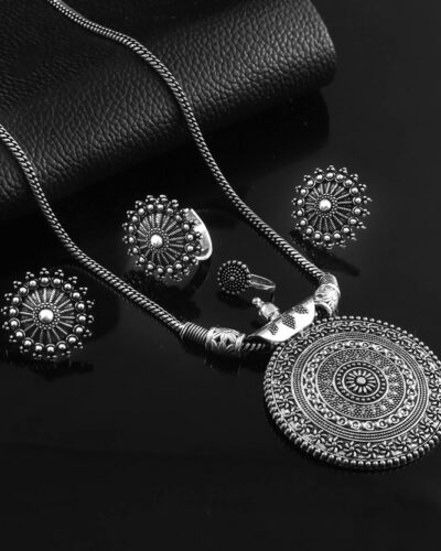 Oxidised Silver Silver Silver Jewel Set (Pack of 4)