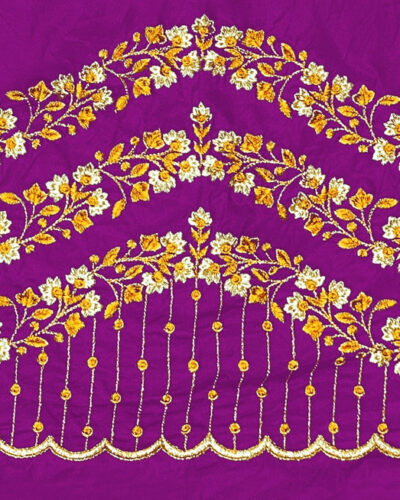 Unstitched Art Silk Blouse Material Embroidered