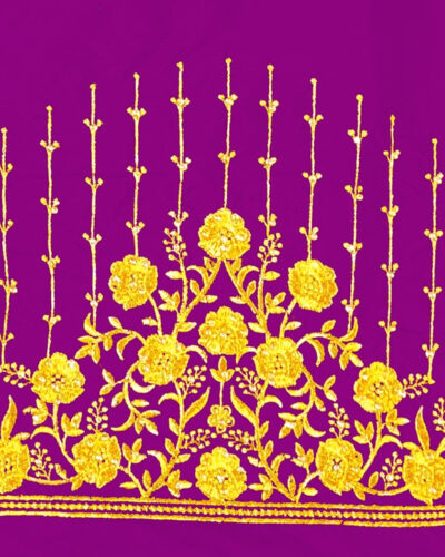 Unstitched Art Silk Blouse Material Embroidered