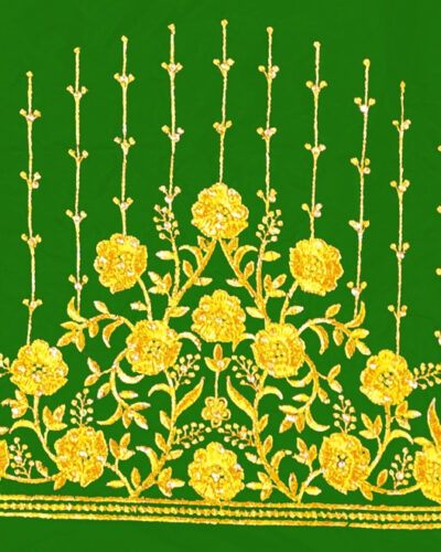 Unstitched Art Silk Blouse Material Embroidered