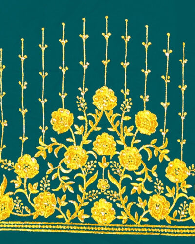 Unstitched Art Silk Blouse Material Embroidered