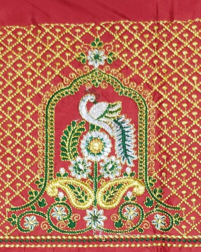 Unstitched Cotton Silk Blouse Material Embroidered