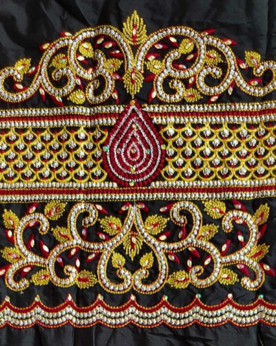 Unstitched Cotton Silk Blouse Material Embroidered