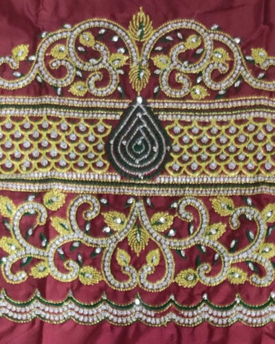 Unstitched Cotton Silk Blouse Material Embroidered