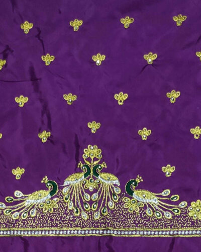 Unstitched Silk Blend Blouse Material Embroidered