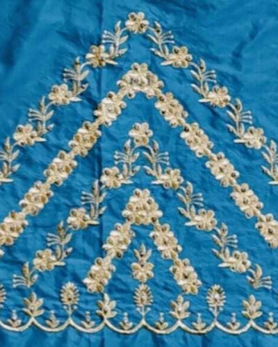 Unstitched Cotton Silk Blouse Material Embroidered