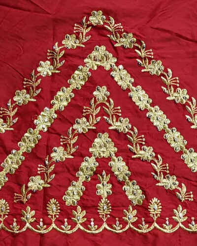 Unstitched Cotton Silk Blouse Material Embroidered