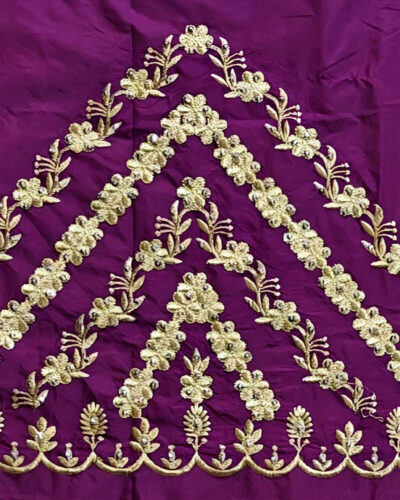 Unstitched Cotton Silk Blouse Material Embroidered