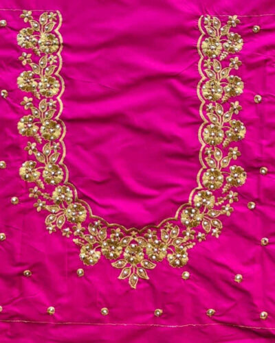 Unstitched Cotton Blend Blouse Material Embroidered